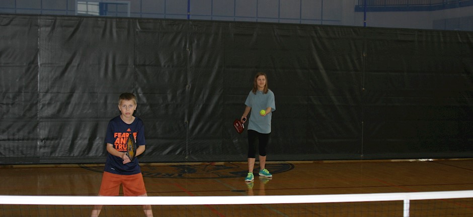 brother and sister playing pickleball in trussville alabama, alabama pickleball, trussville pickleball, birmingham pickleball